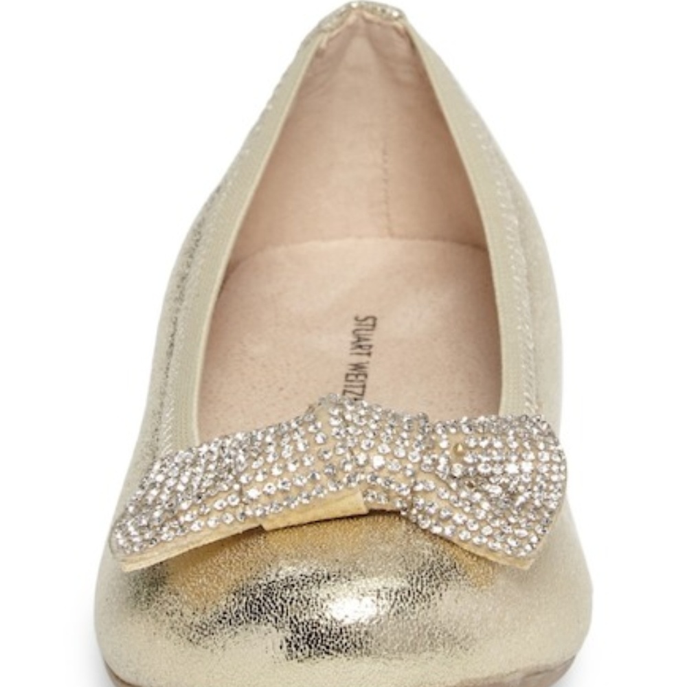 Stuart Weitzman Fannie Glitz Ballet Flat Champagne - Picture 6 of 10